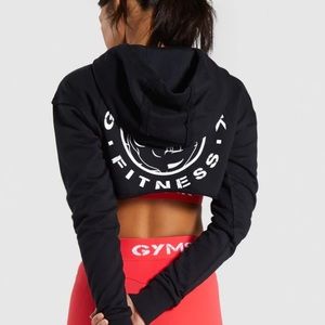 Gymshark small LEGACY FITNESS SUPER CROPPED HOODIE